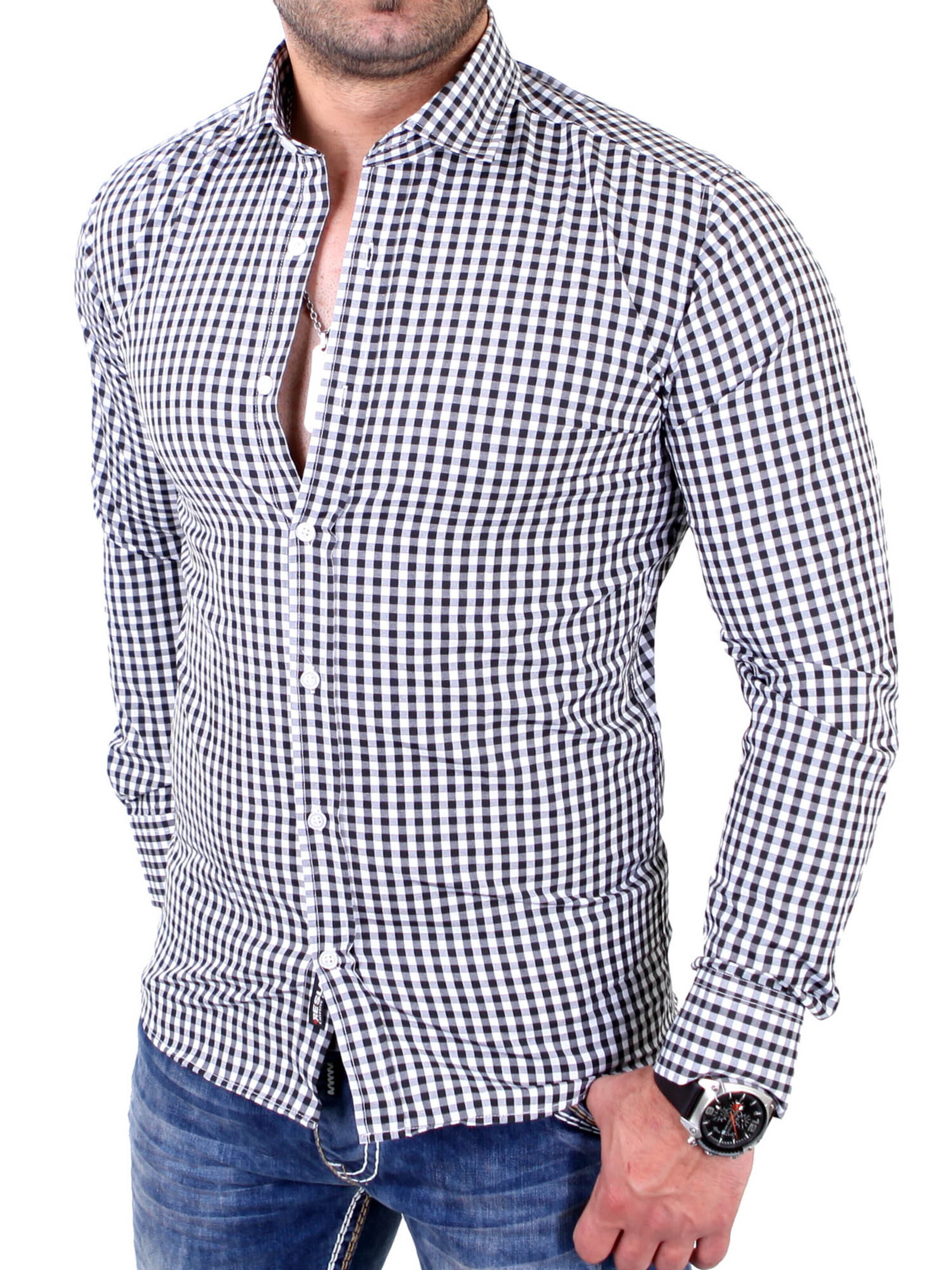 Reslad Slim fit Button Up Shirt 'RS7007' in Black