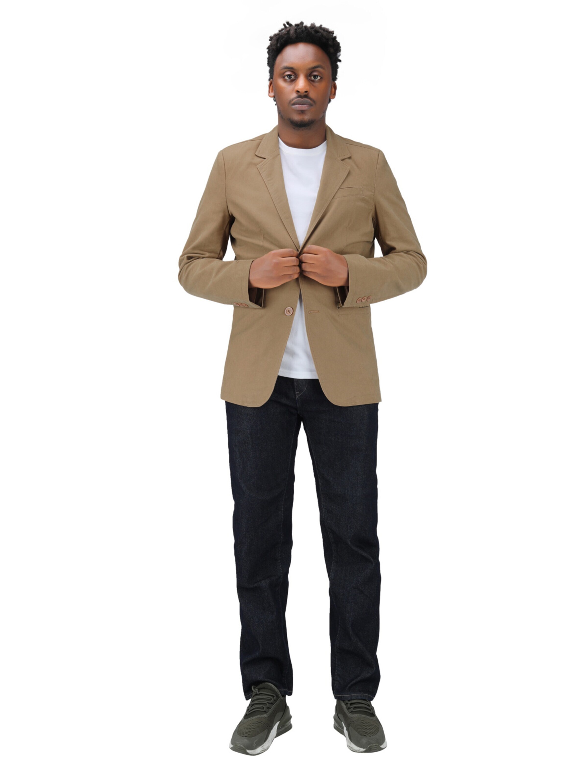 YOUTHUP Slim fit Suit Jacket 'Schnitt' in Green: front