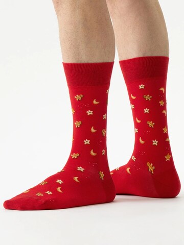 Von Jungfeld Socken 'Festive Icons' in Rot