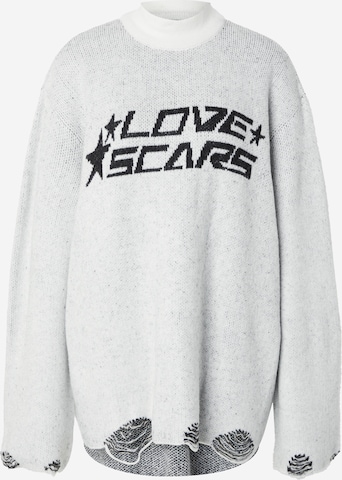 Love Scars - Jersey talla grande en blanco: frente