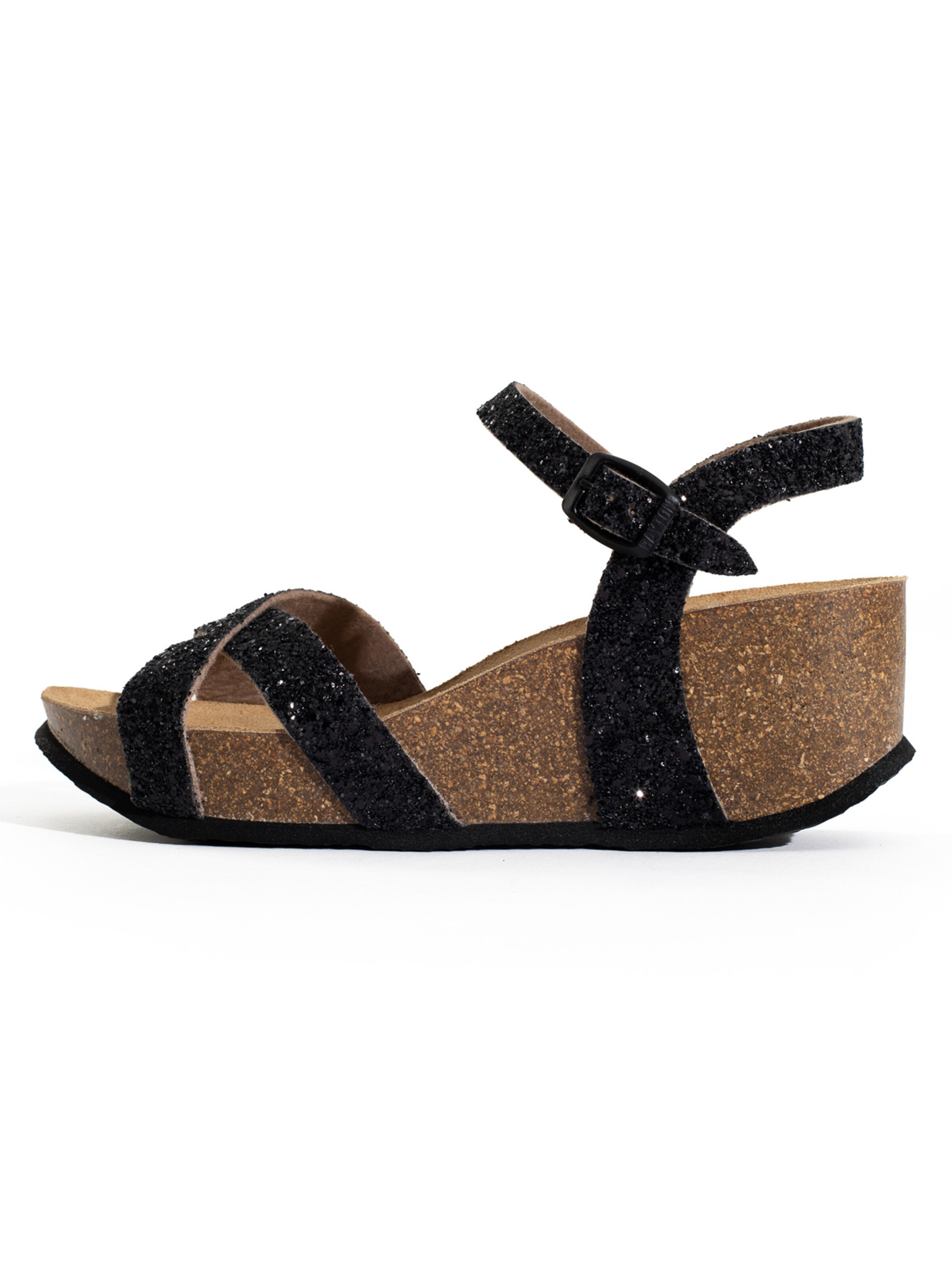 Bayton Sandal 'Venus' in Black: front