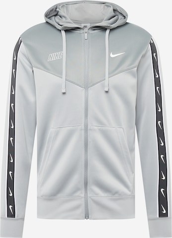 Nike Sportswear Sportsweatjacke 'Repeat' in Grau: predná strana