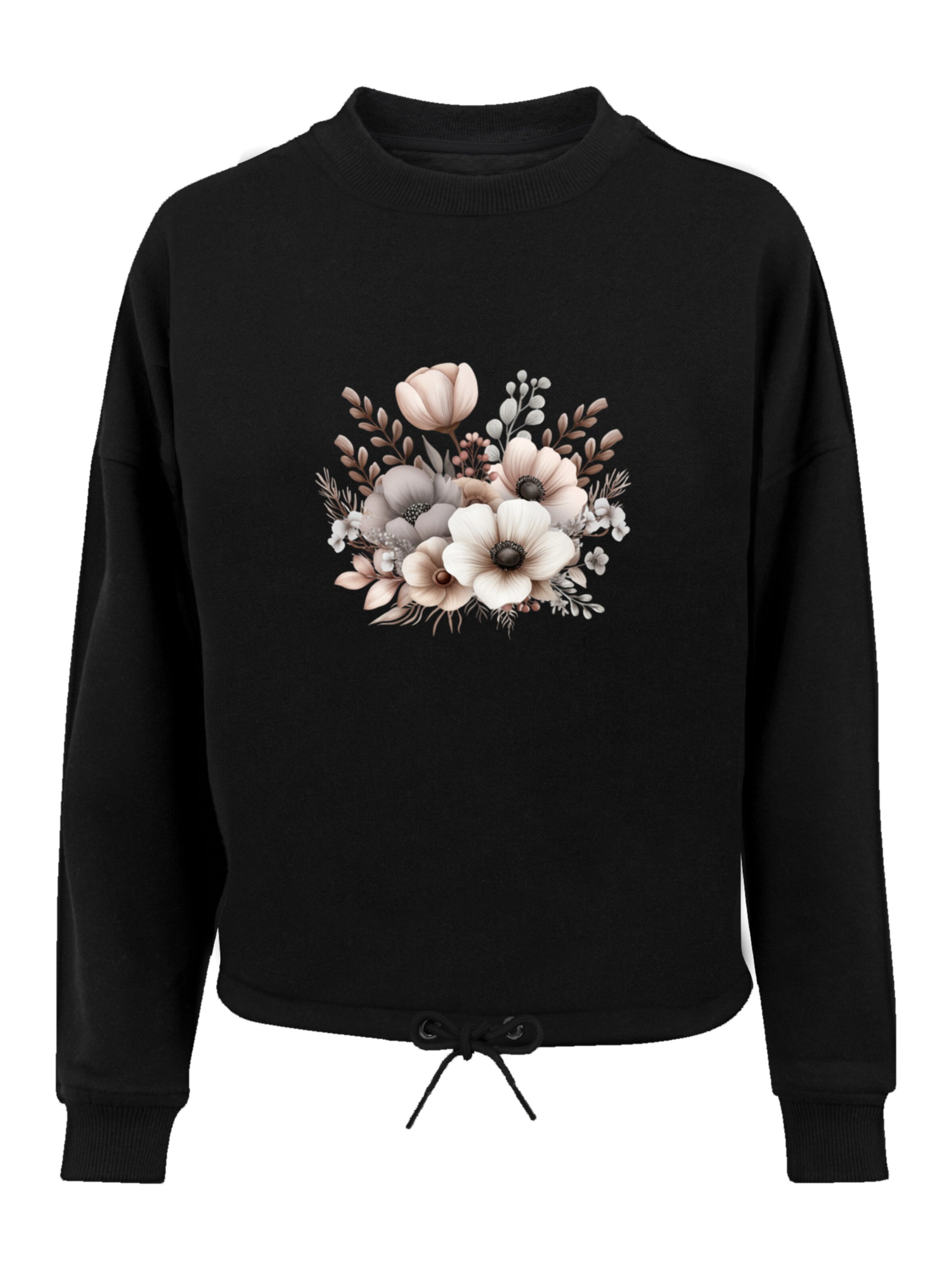 F4NT4STIC Sweatshirt 'Blumenstrauß Boho' in Black: front
