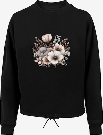 Sweat-shirt 'Blumenstrauß Boho' F4NT4STIC en noir : devant