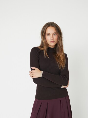 Pull-over co'couture en marron