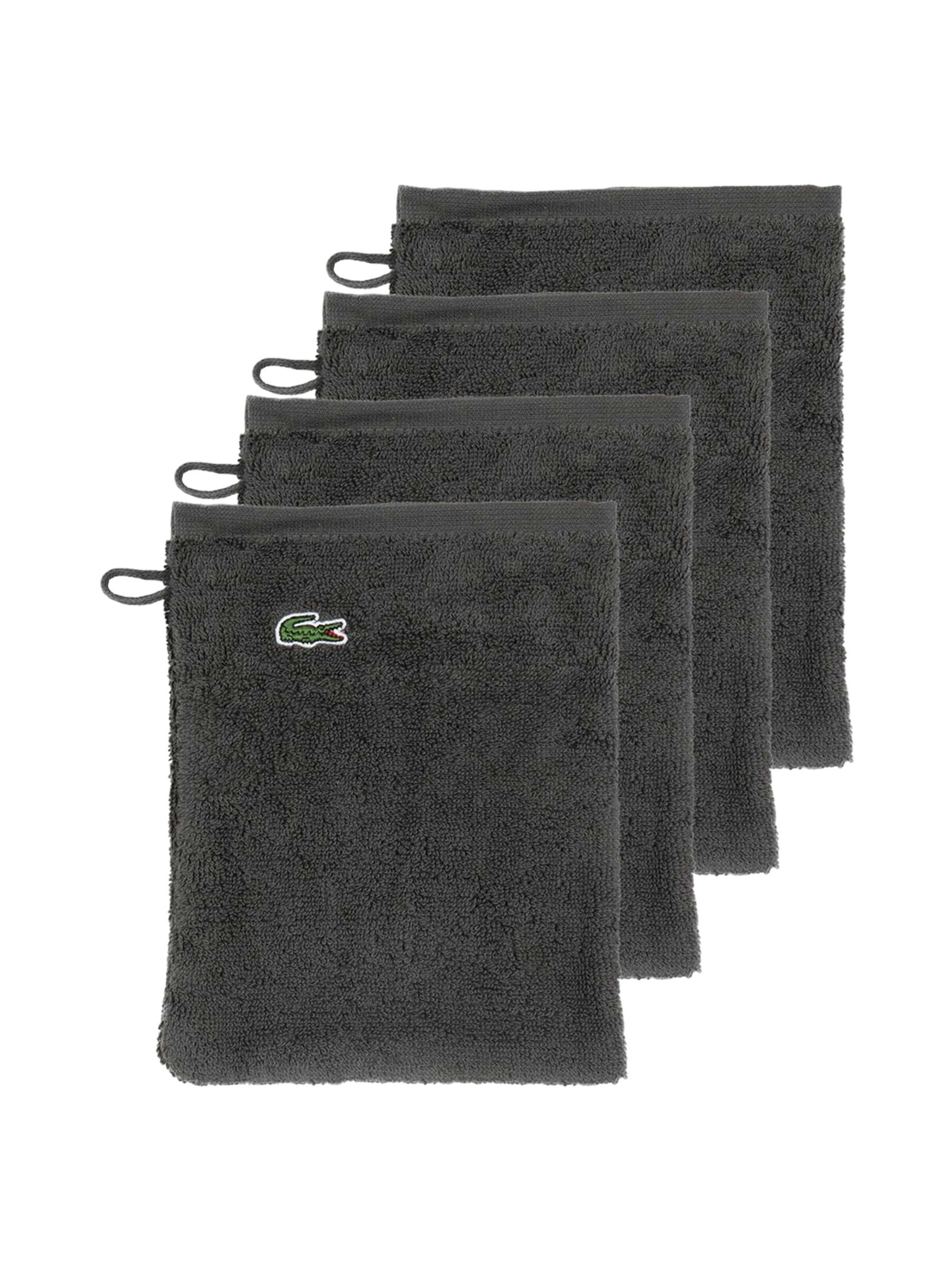LACOSTE Handtuch 'LLECROCO'‌‌‌‌‌ in Schwarz: Vorderseite
