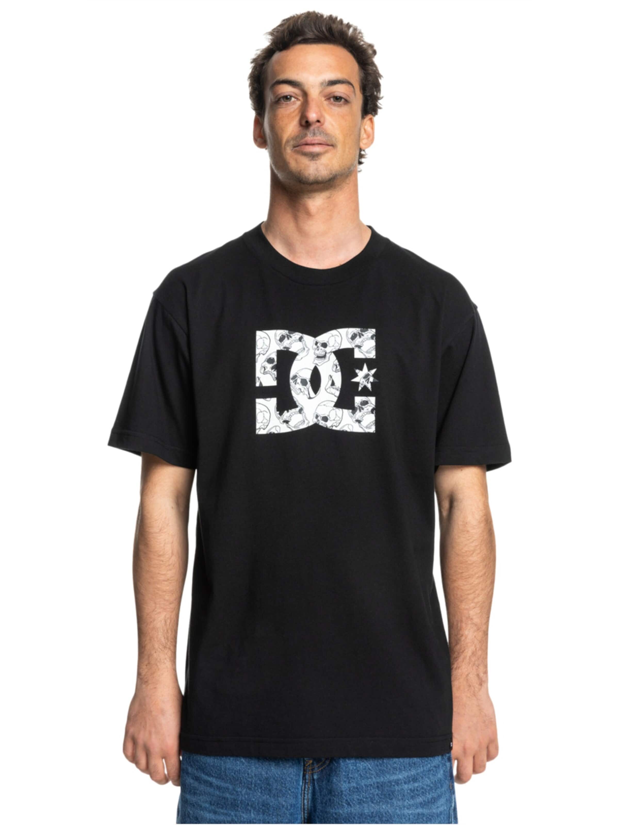 DC Shoes Shirt 'DC Star Skully SS Tee' in Zwart: voorkant