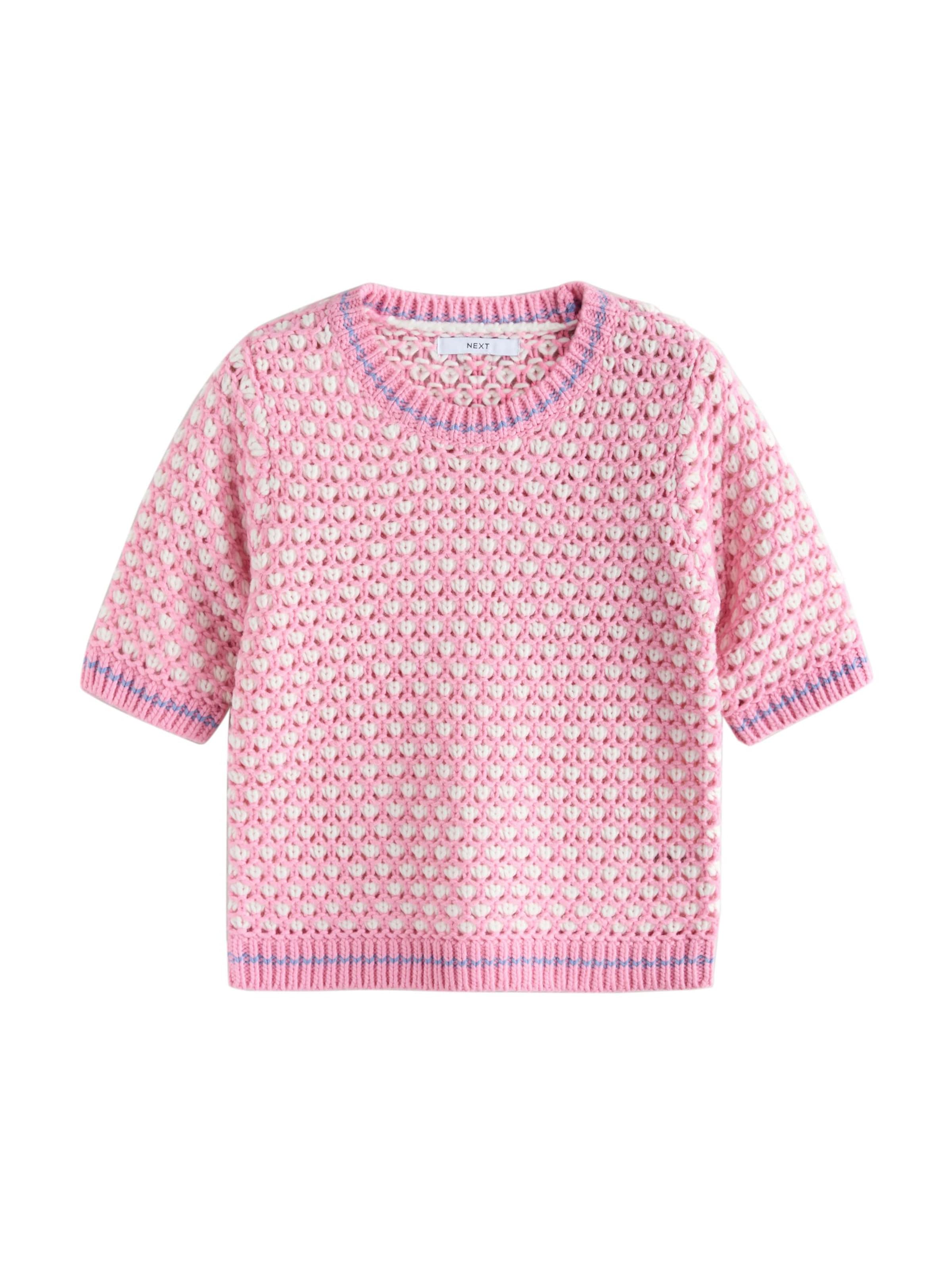 Next Pullover em azul real / rosa claro / branco natural, Vista do artigo