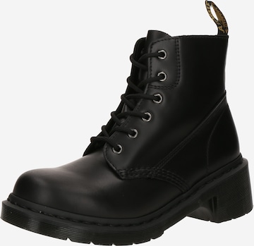Ghete cu șireturi 'Alderstone' de la Dr. Martens pe negru: față