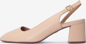 Kazar Slingback Pumps in Beige: front