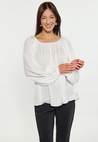 usha BLACK LABEL Blouse in Wit: voorkant