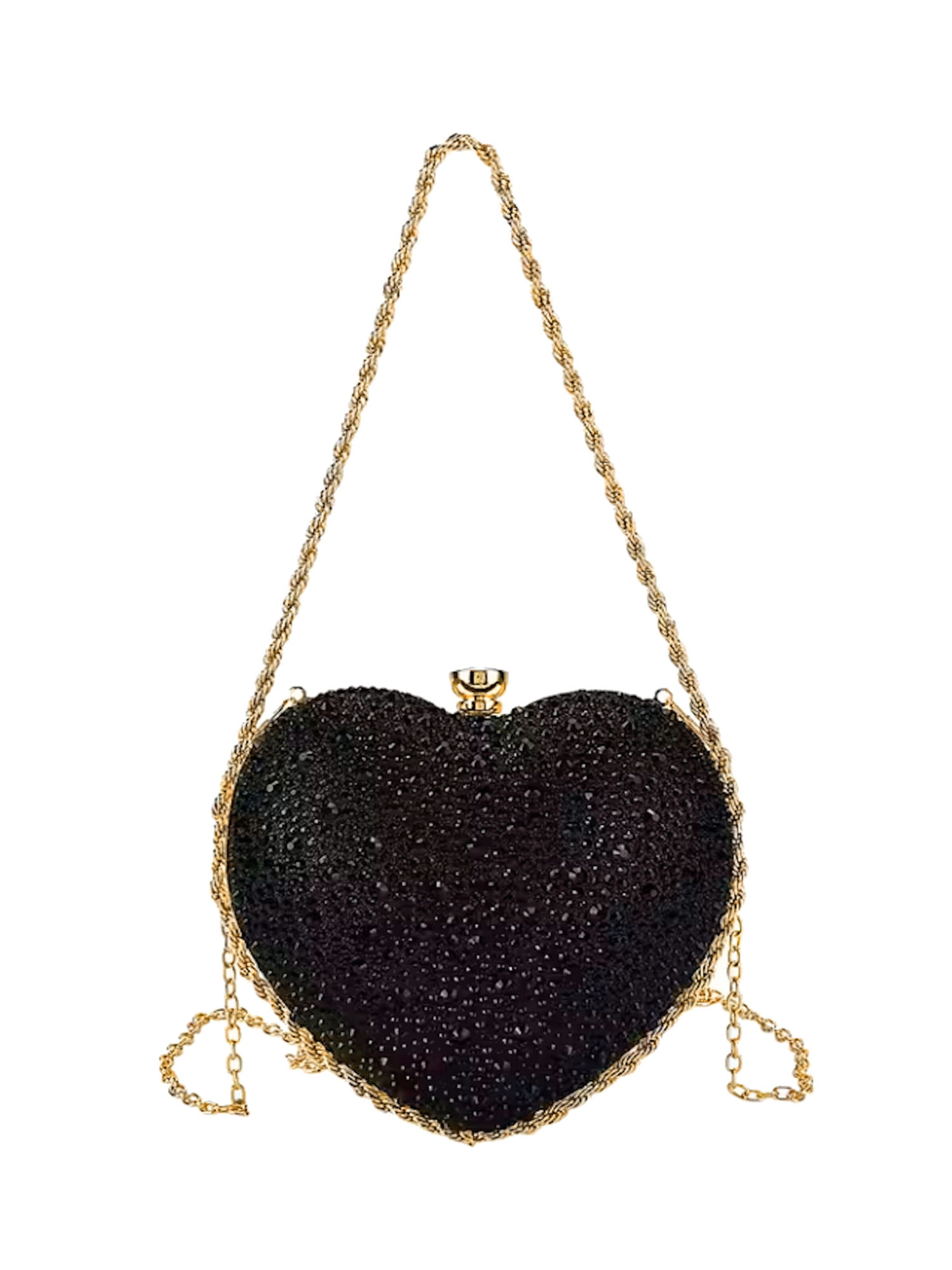 Tomshop24-7 Clutch 'Herz'‌‌‌‌‌‌‌‌‌ in Schwarz: Vorderseite