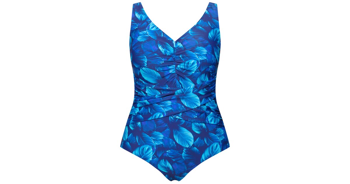 Ulla Popken, Dames grote maten, badpak Alice, Softline, Lines, zwart, 58-60 Ulla Popken, Dames grote maten, badpak Alice, Softline, Lines, zwart, 58-60