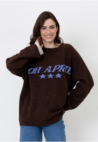 Pullover extra large 'Moani' di OH APRIL in marrone: frontale