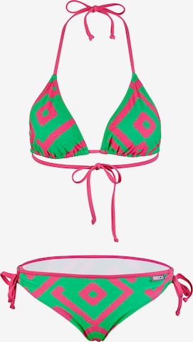 BECO the world of aquasports Triangel Bikini 'Inka Graphic' in Grün: Vorderseite