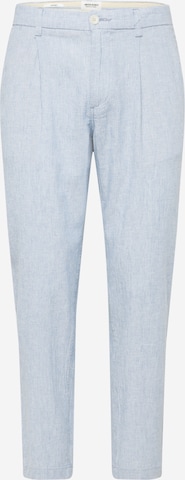 JACK & JONES Regular Pleat-Front Pants 'BILL CAIRO' in Blue: front