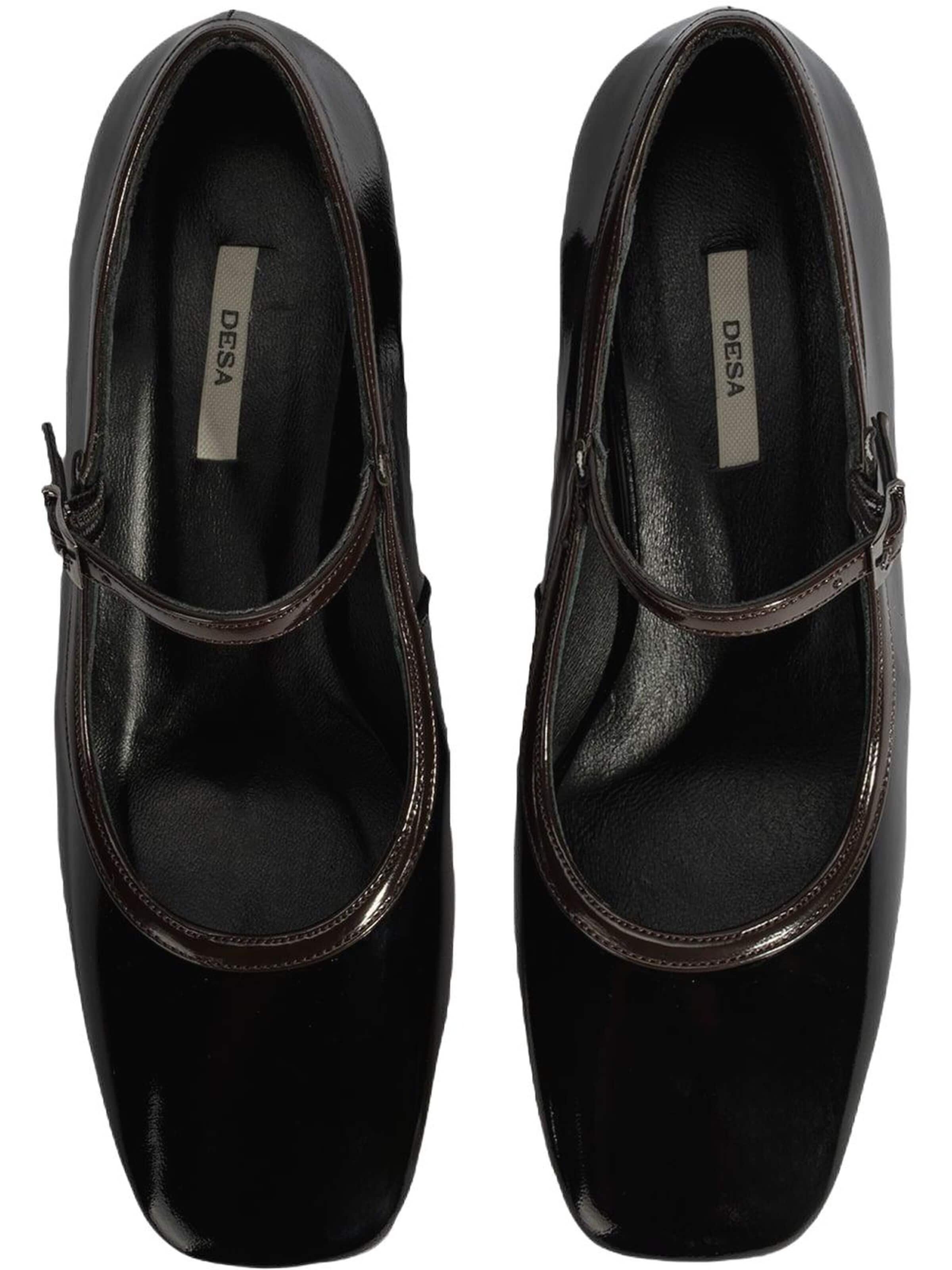 Chaussure basse 'Blockabsatz-Schlupf' Desa en noir