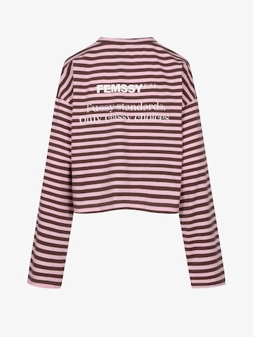 T-shirt 'ELIN STRIPE LONGSLEEVE' FEMSSY en rose