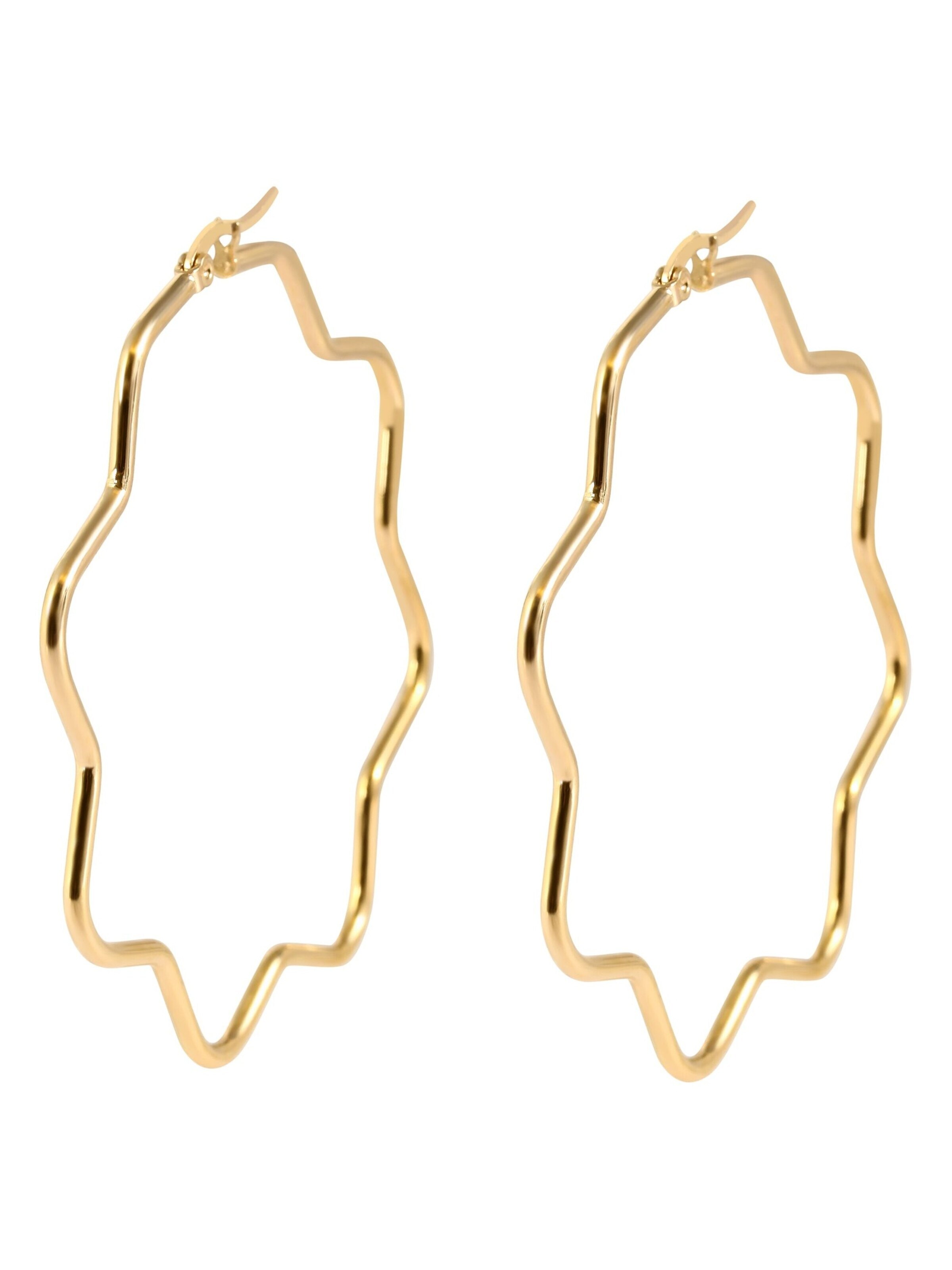 Akzent Ohrringe 'Nasae, langlebig'‌‌‌‌‌‌‌‌‌‌ in Gold: Vorderseite