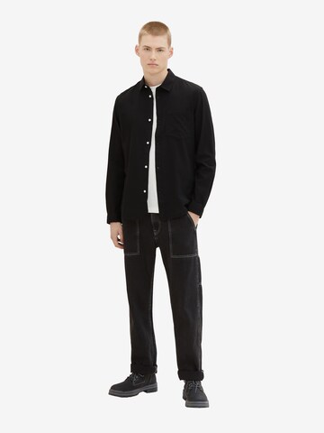 TOM TAILOR DENIM Regular Fit Hemd in Schwarz