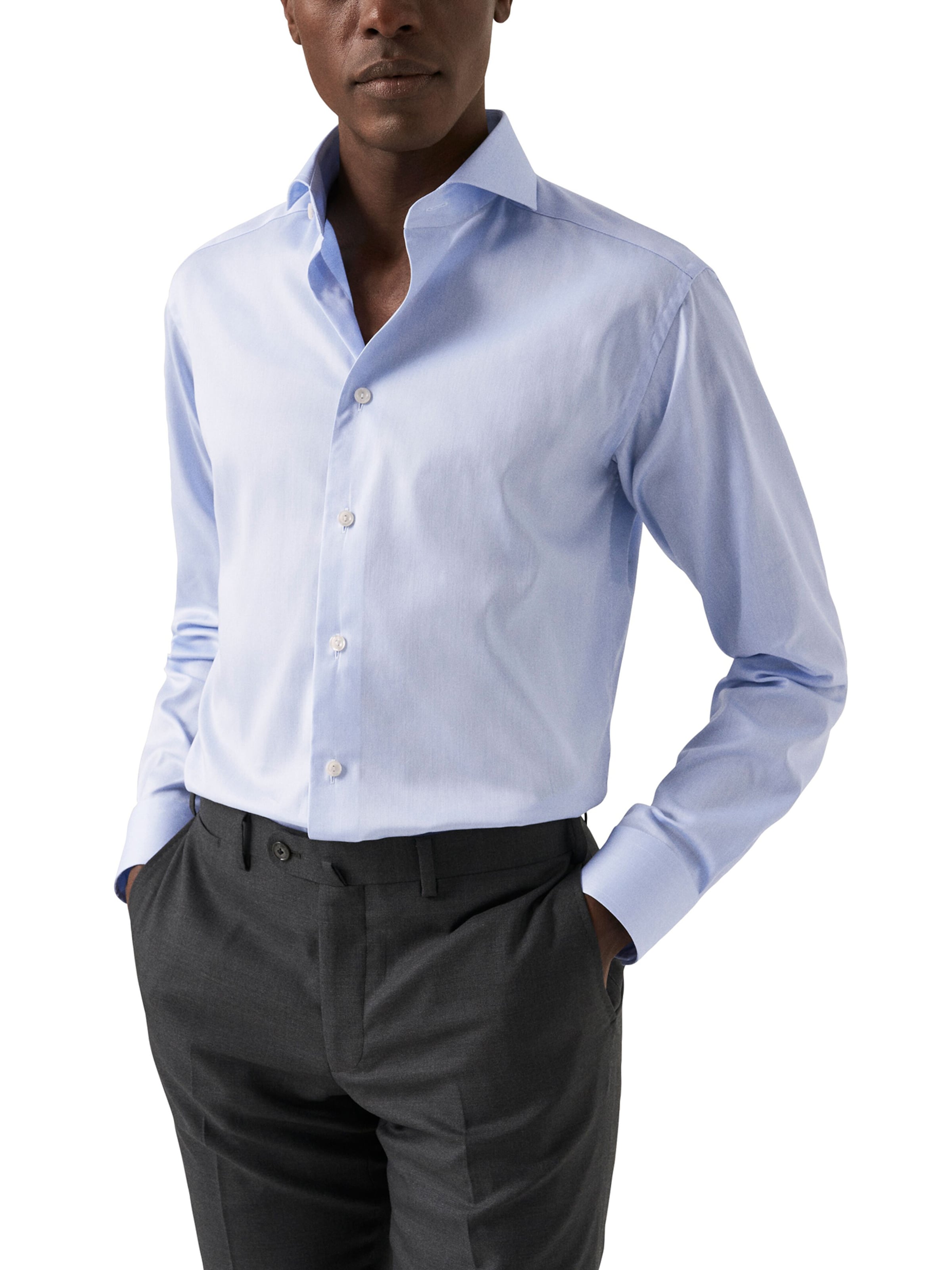 Coupe slim Chemise ETON en bleu : devant