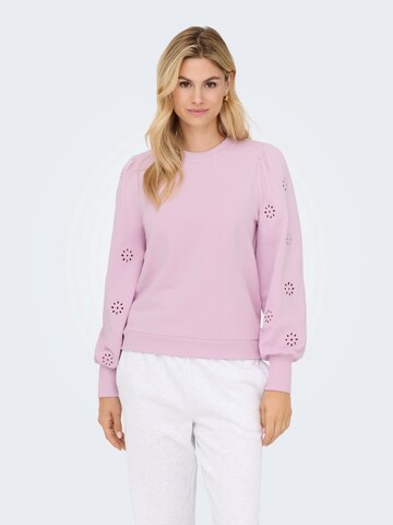 Sweat-shirt 'ONLFEmme' ONLY en violet : devant