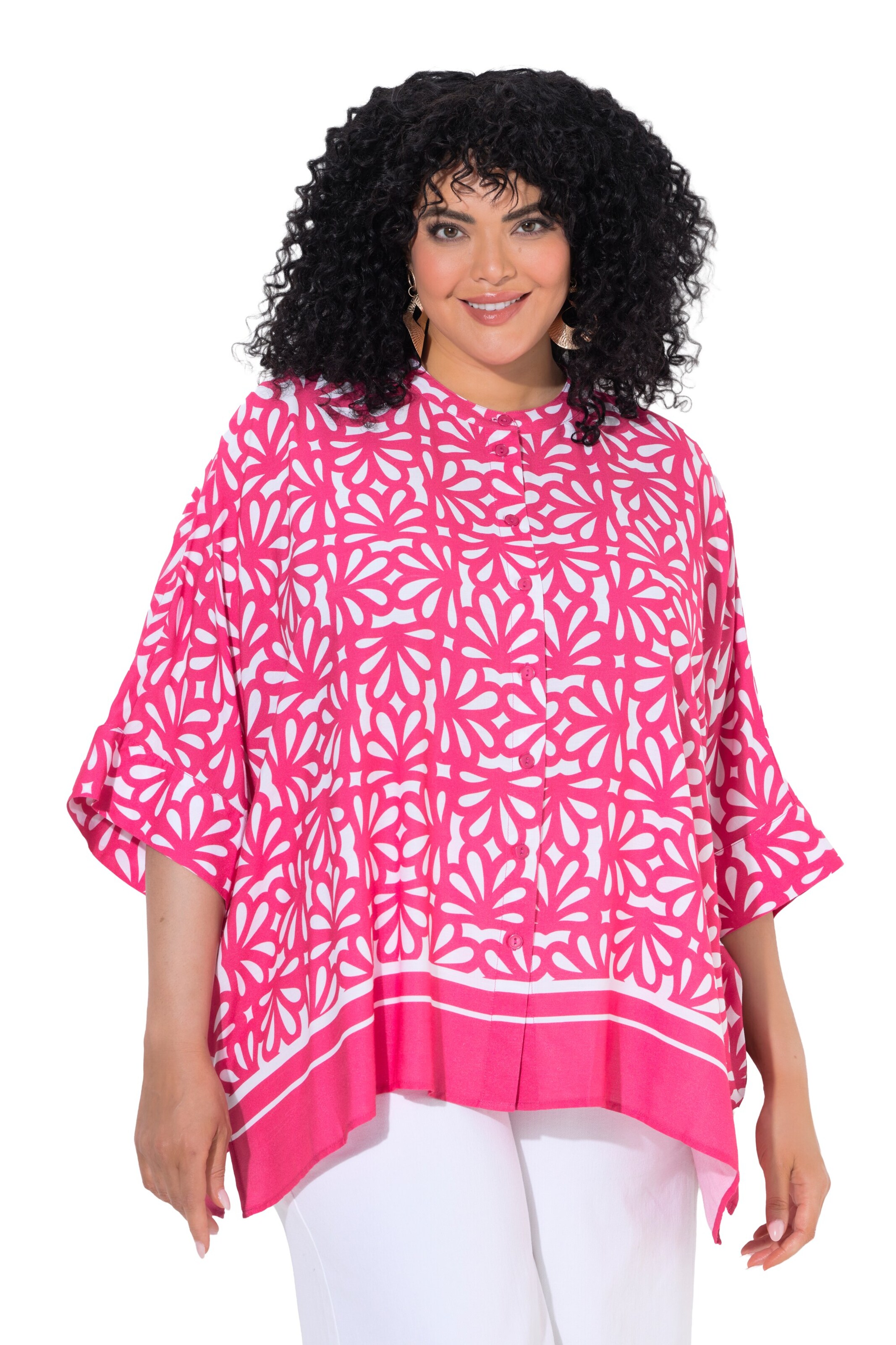 Ulla Popken Blouse in Roze: voorkant