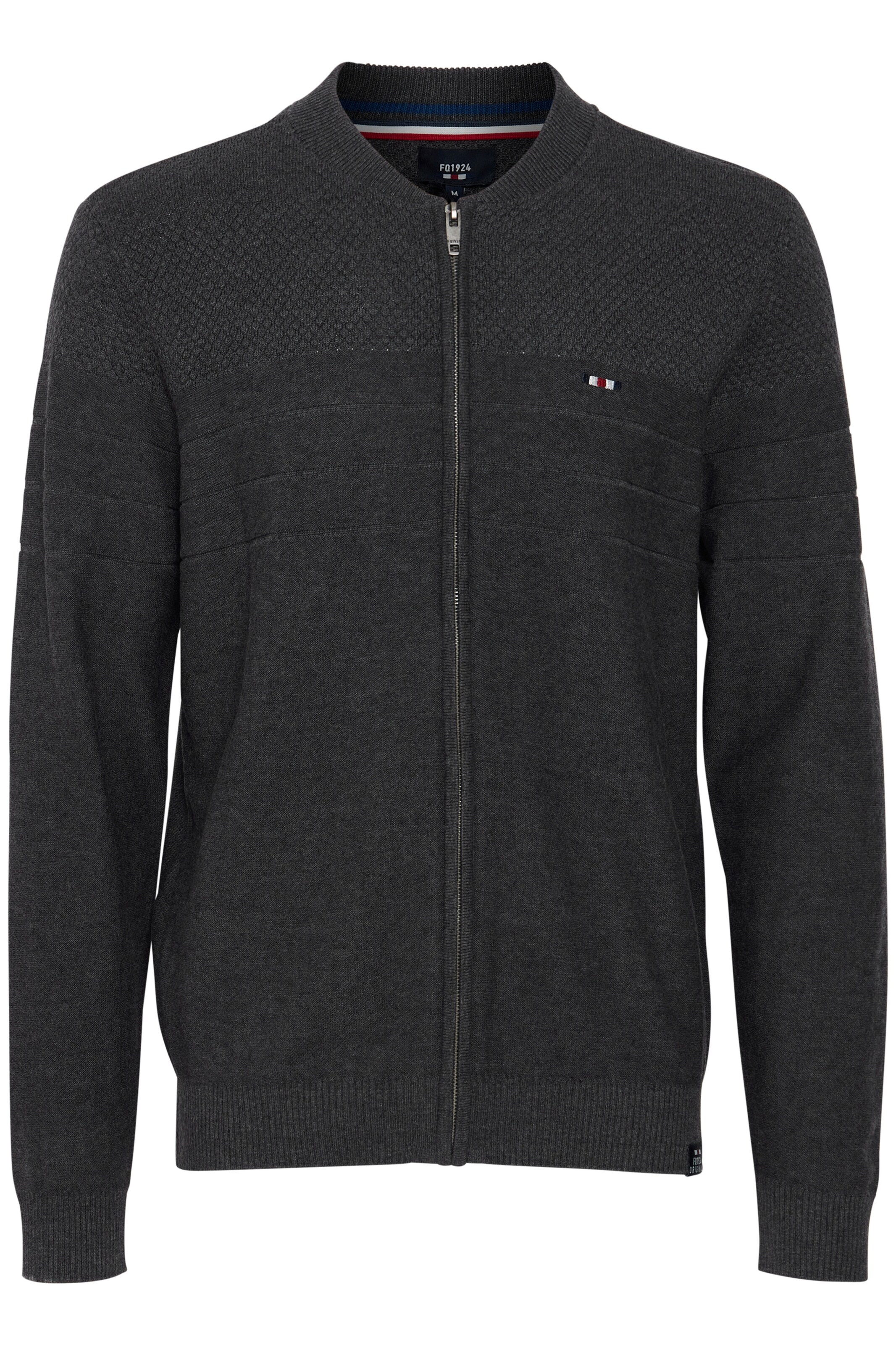 FQ1924 Strickjacke 'Sabato' in Grau: Vorderseite