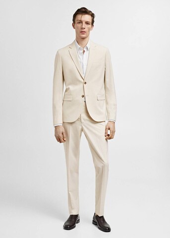 MANGO MAN Slim fit Business Blazer 'Paris' in Beige