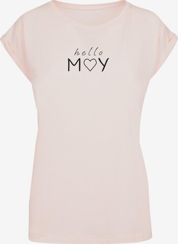 Merchcode Shirt 'Spring - Hello may' in Pink: front