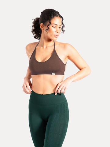 Smilodox Bustier Sport bh 'Sena' in Bruin: voorkant
