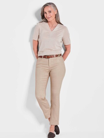 Goldner Regular Broek 'Carla' in Beige