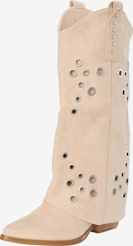Bottes de cowboy Salinyang en beige : devant