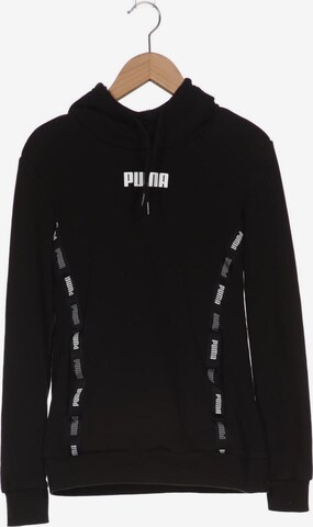 PUMA Sweatshirt & Zip-Up Hoodie in XS in Black: front