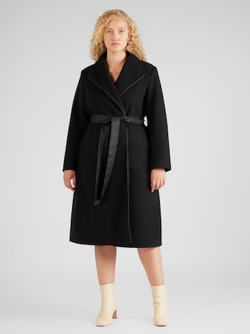 ABOUT YOU Curvy Between-Seasons Coat 'Dion' in Black: front