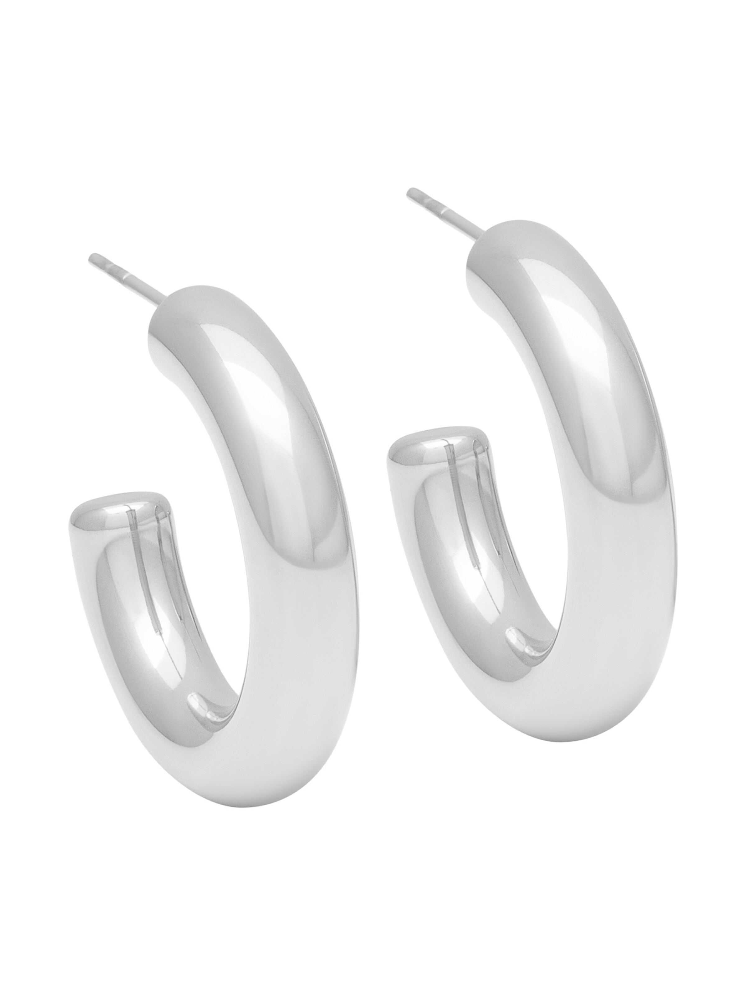 A&C Oslo – Nordic Design Jewellery Earrings 'Steel - Essentials - Hoops' in Silver: front