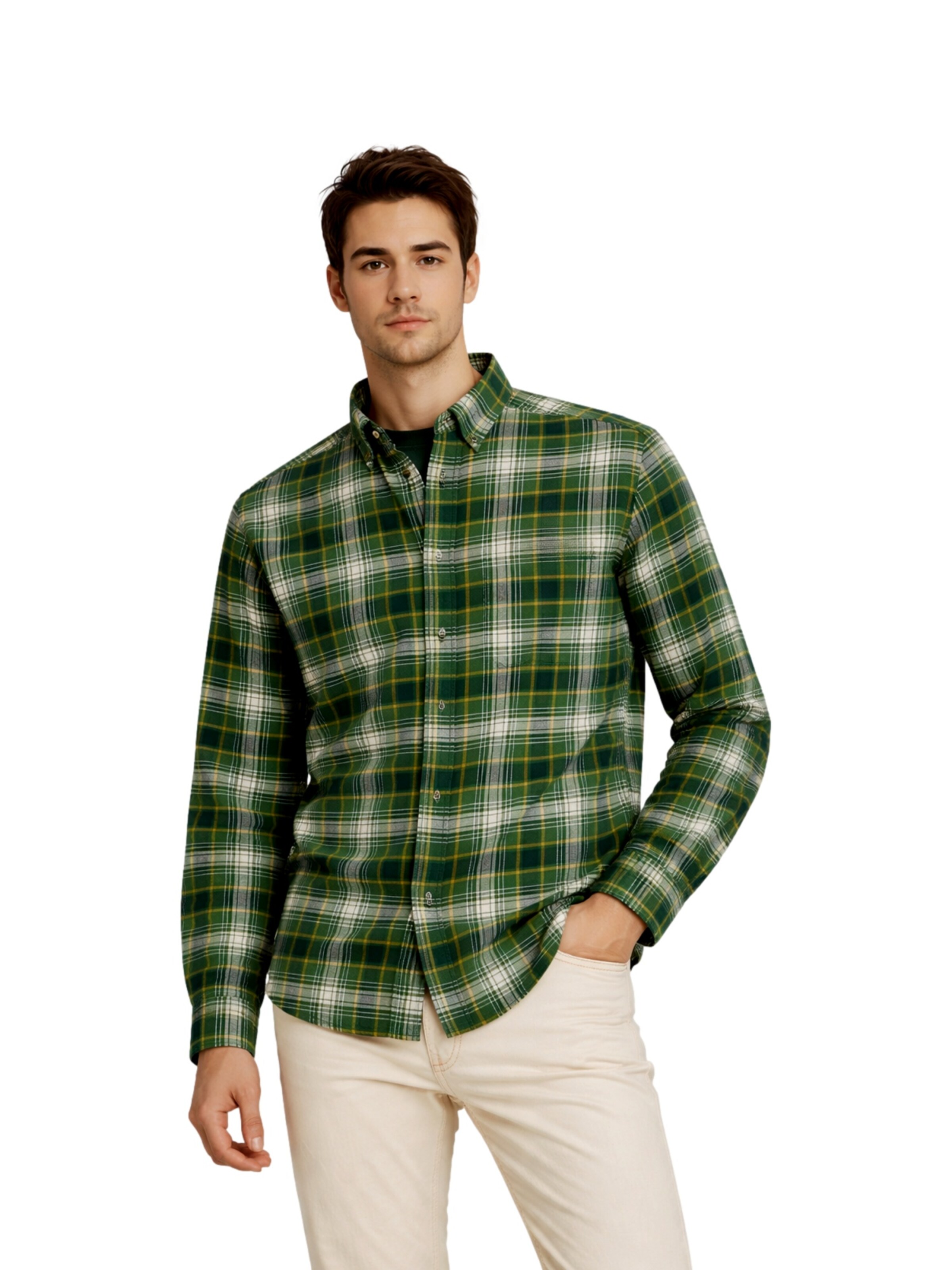 JACK & JONES Regular fit Overhemd 'JPRBluharvey' in Groen: voorkant