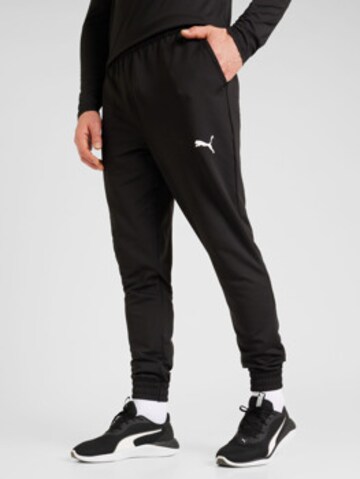 PUMA Tapered Sportsbukser i sort: forside