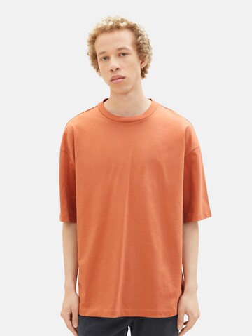 TOM TAILOR DENIM T-Shirt in Braun: Vorderseite