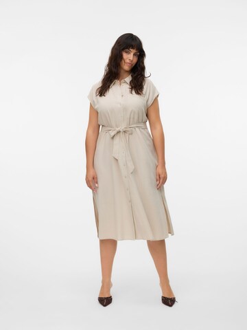 Vero Moda Curve - Vestido camisero 'VMCMymilo' en gris: frente
