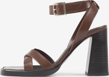 BRONX Strap Sandals in Brown: front