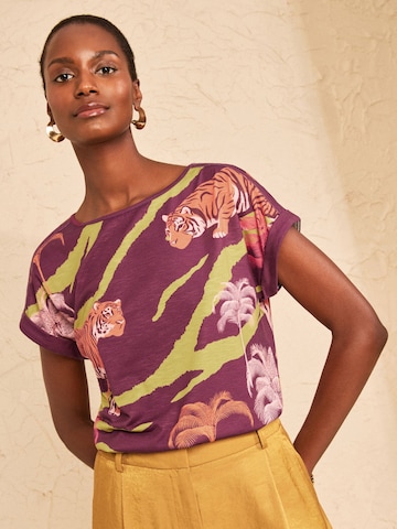 T-shirt love & roses en violet