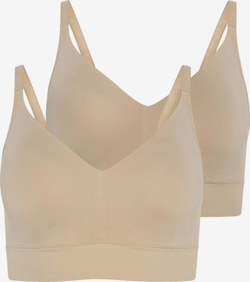 JOCKEY Bustier Sport-BH 'Seamfree™ Light Lift Bralette - 2 Pack' in Beige: Vorderseite