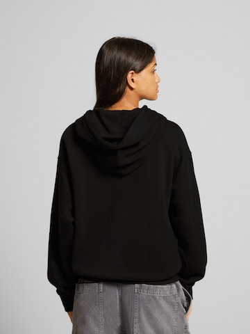 Bershka Zip-Up Hoodie in Black