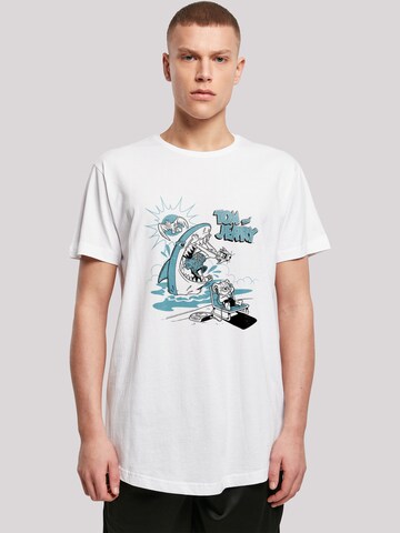 F4NT4STIC Shirt 'Tom And Jerry Summer Shark' in Wit: voorkant