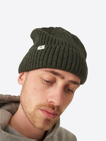Cleptomanicx Beanie Storm im klassischen Design in Blau: Vorderseite