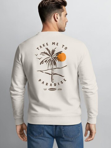 Neverless Sweatshirt 'Take me to Paradise' in Beige