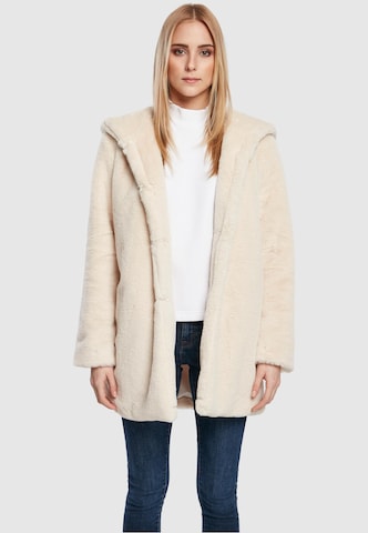 Urban Classics Ανοιξιάτικο και φθινοπωρινό παλτό ' Ladies Hooded Teddy Coat ' σε λευκό