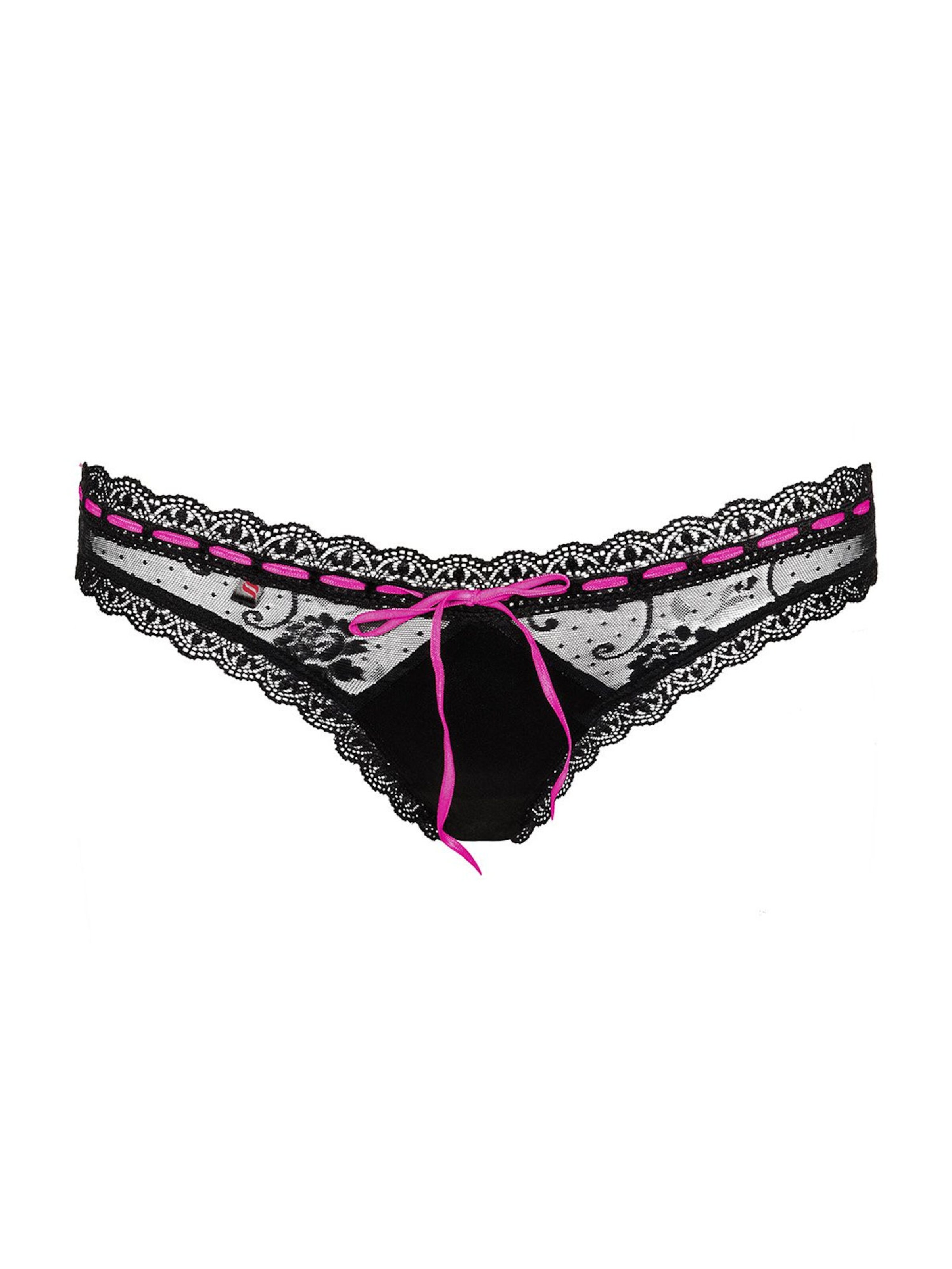 Obsessive String 'Melidia thong'‌‌‌‌ in Schwarz: Vorderseite