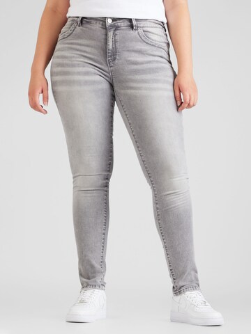 ONLY Carmakoma Skinny Jeans 'KARLA' i grå: framsida